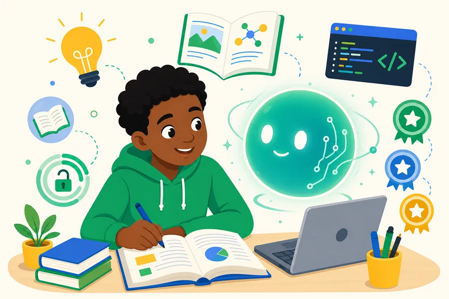 Student learning with an AI tutor